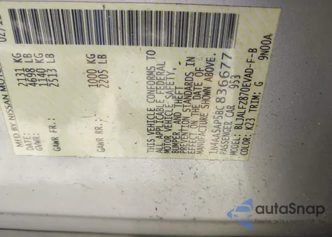 2011 Nissan Maxima 3.5 Sv from USA, damaged, VIN 1N4AA5AP5BC836677